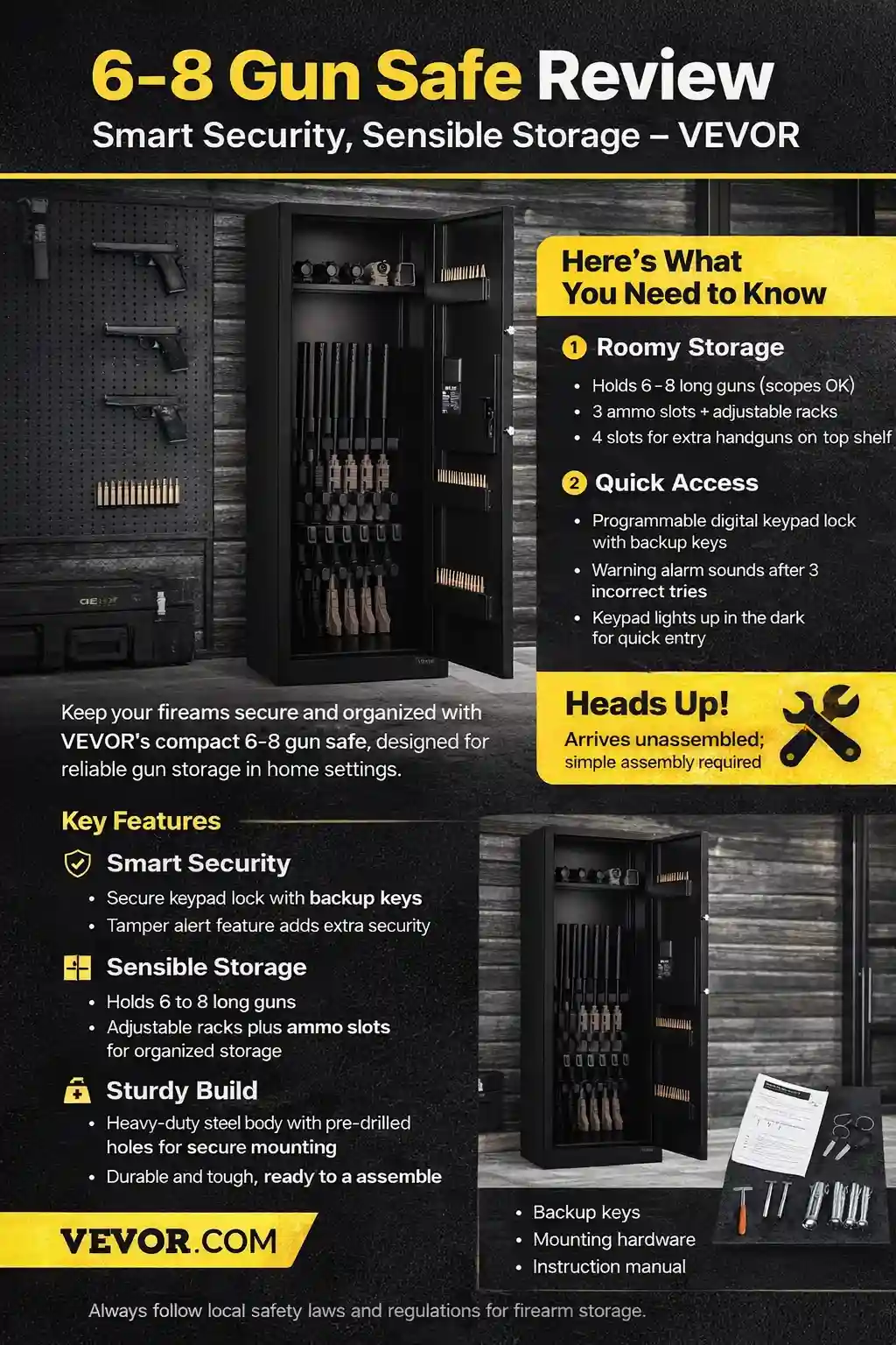 6-8 Gun Safe Review, Smart Security, Sensible Storage – VEVOR