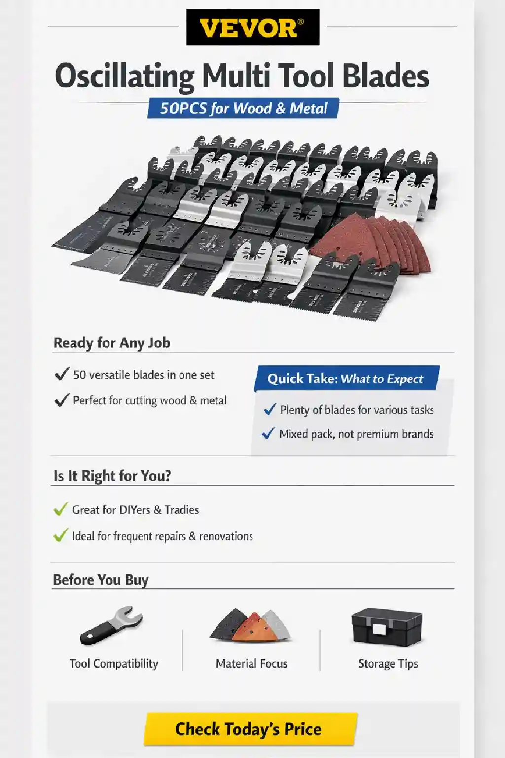VEVOR Oscillating Multi Tool Blades brochure preview