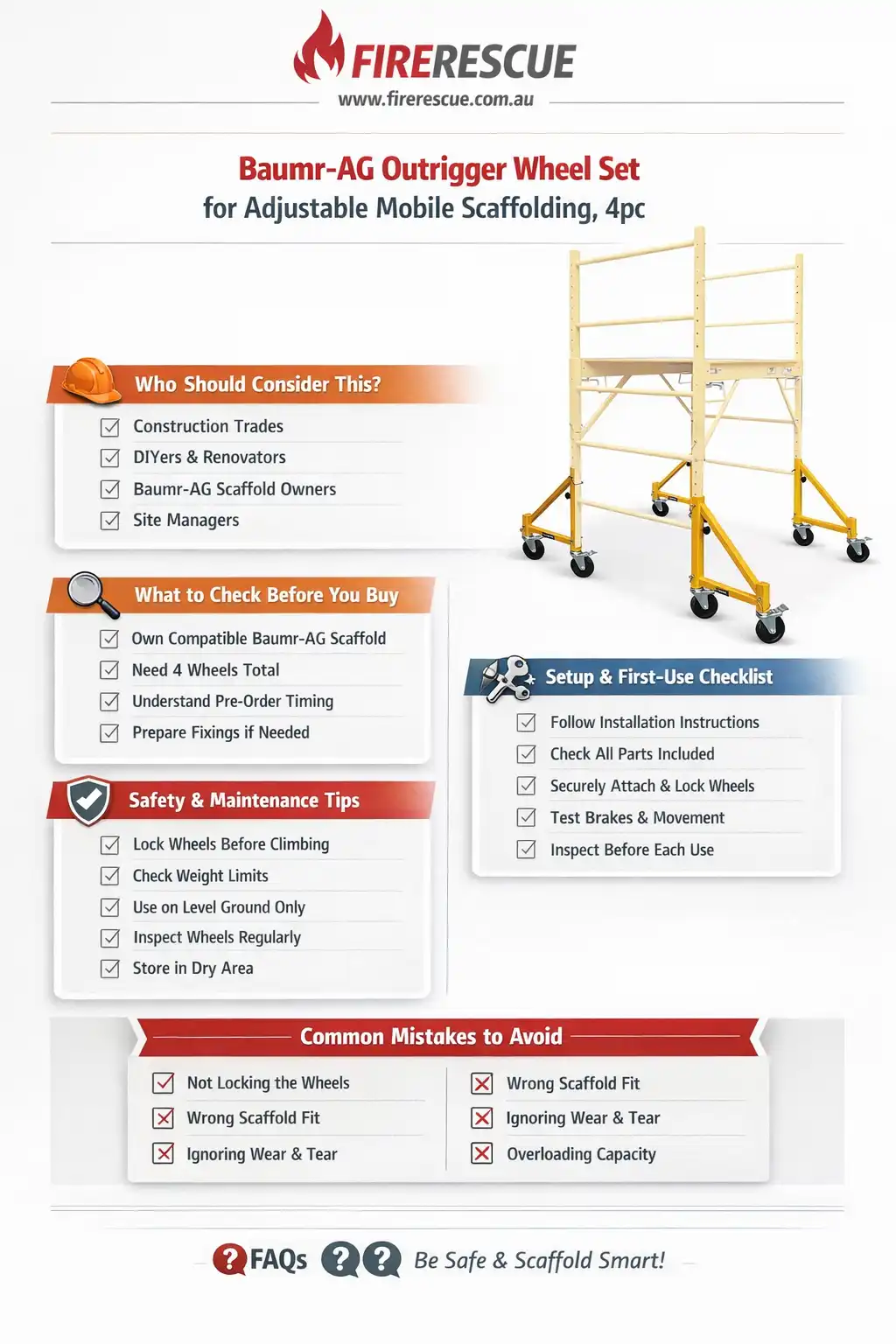 Baumr-AG Outrigger Wheel Set for Adjustable Mobile Scaffolding guide cover
