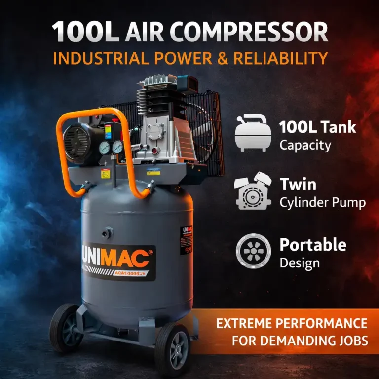 UNIMAC 100L Air Compressor, Industrial Power & Reliability