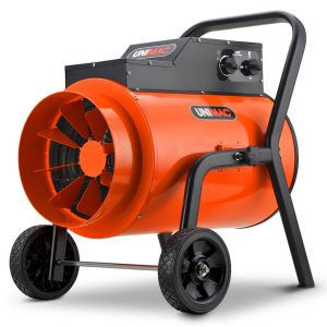 Unimac 15kw Portable Industrial Electric Space Fan Heater 32a 3 Phase Wheel Mounted Adjustable Thermostat High Power For Workshop And Warehouse Use main product image